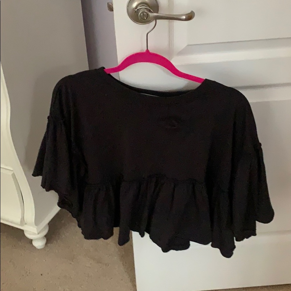 Urban outfitters black bell sleeve top